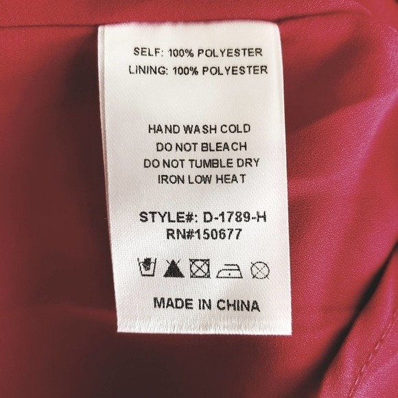 One One Six New with tags Deep Red Ruffle trim V-neck Fit and Flare Dress xs - Picture 9 of 11